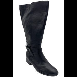 Naturalizer Women's Extra Wide Rena 2 Riding Boots Leather Black - Extra Wide